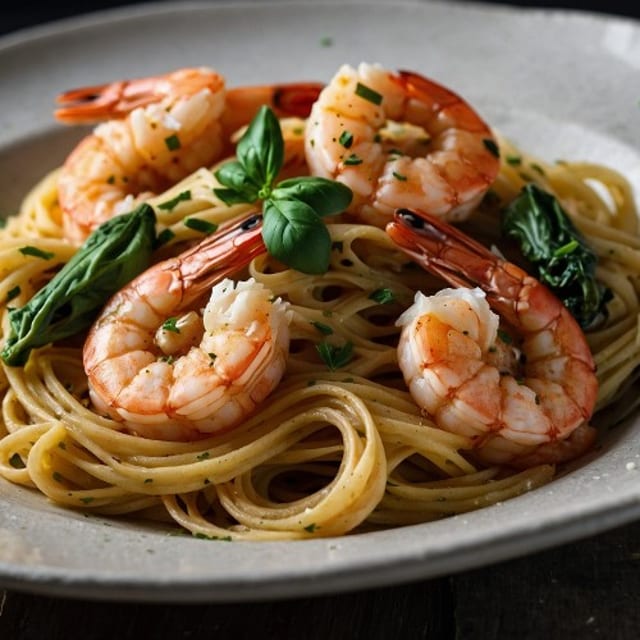 Jerk Shrimp Linguine Pasta.
