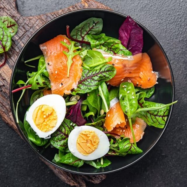 Caesar Salmon Salad.