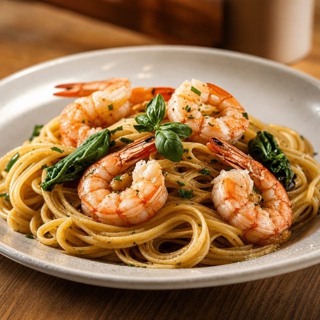 Shrimp Linguine Pasta.