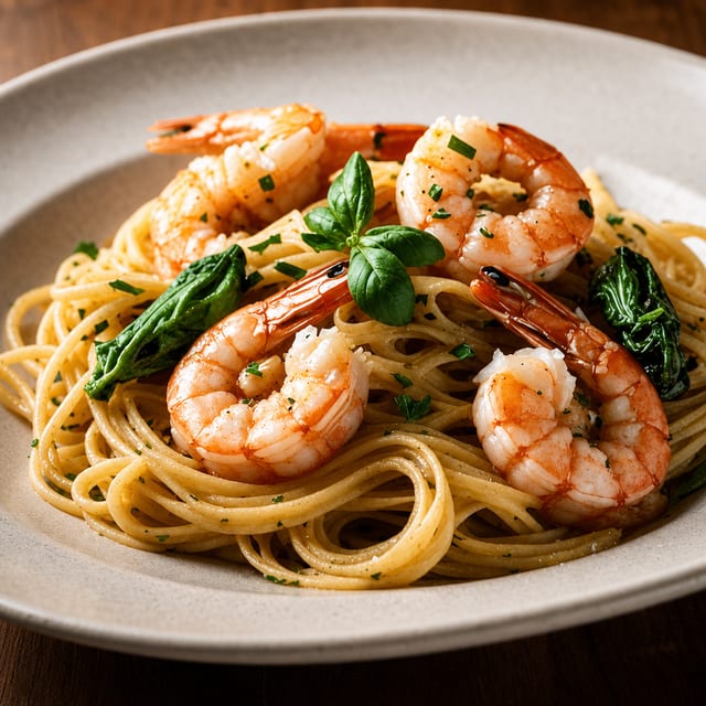 Jerk Shrimp Linguine Pasta.