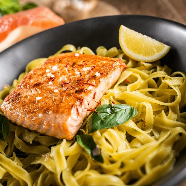 Salmon Linguine Pasta.
